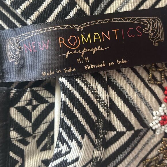 Free People Dress Beaded Mini Boho Chic Cocktail Embellished Geometric Sz M - Picture 4 of 6